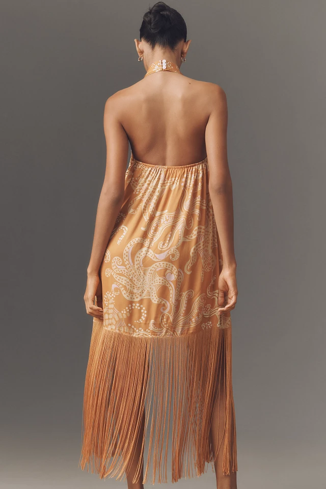 farm rio satin halter dress Farm Rio Satin Halter Dress