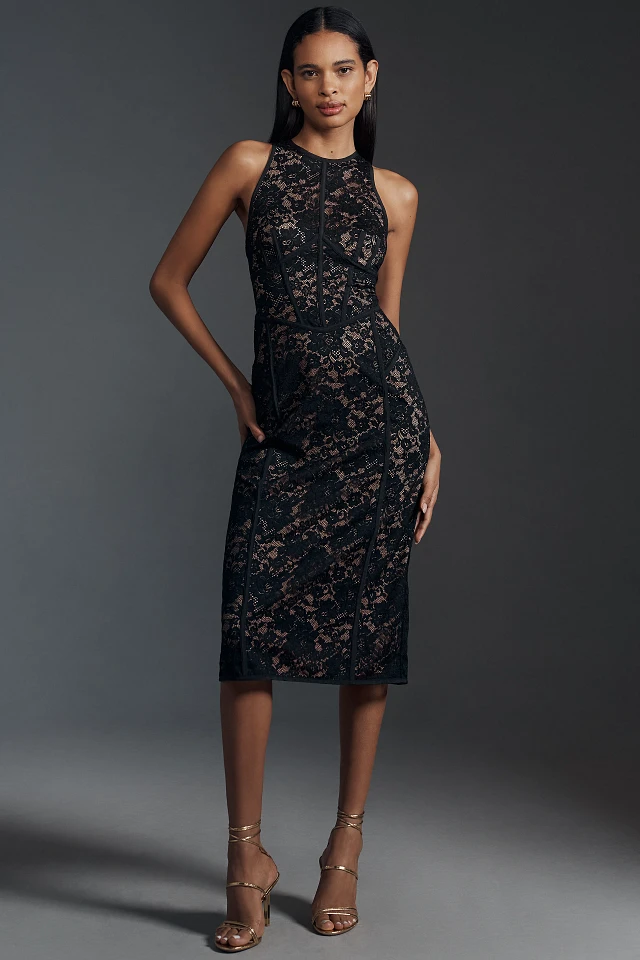 anthropologie lace slim midi dress Lace Slim Midi Dress