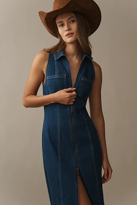 Pilcro Fitted Denim Midi Dress