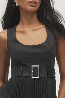 Maeve Sleeveless Pleated Mini Dress