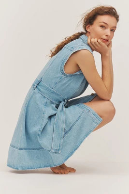 Derek Lam 10 Crosby Sleeveless Belted Denim Mini Dress