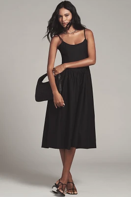 Maeve Sleeveless Square-Neck Drop-Waist Midi Dress
