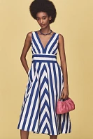 By Anthropologie V-Neck Sleeveless Fit & Flare Midi Dress