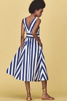 By Anthropologie V-Neck Sleeveless Fit & Flare Midi Dress