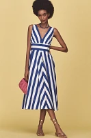 By Anthropologie V-Neck Sleeveless Fit & Flare Midi Dress
