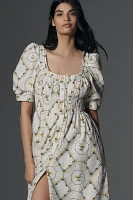 By Anthropologie Short-Sleeve High-Low Midi Dress