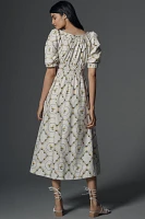 By Anthropologie Short-Sleeve High-Low Midi Dress