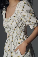 By Anthropologie Short-Sleeve High-Low Midi Dress