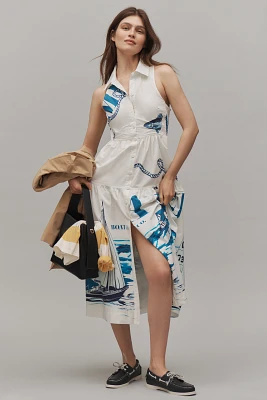 Maeve Sleeveless Midi Shirt Dress