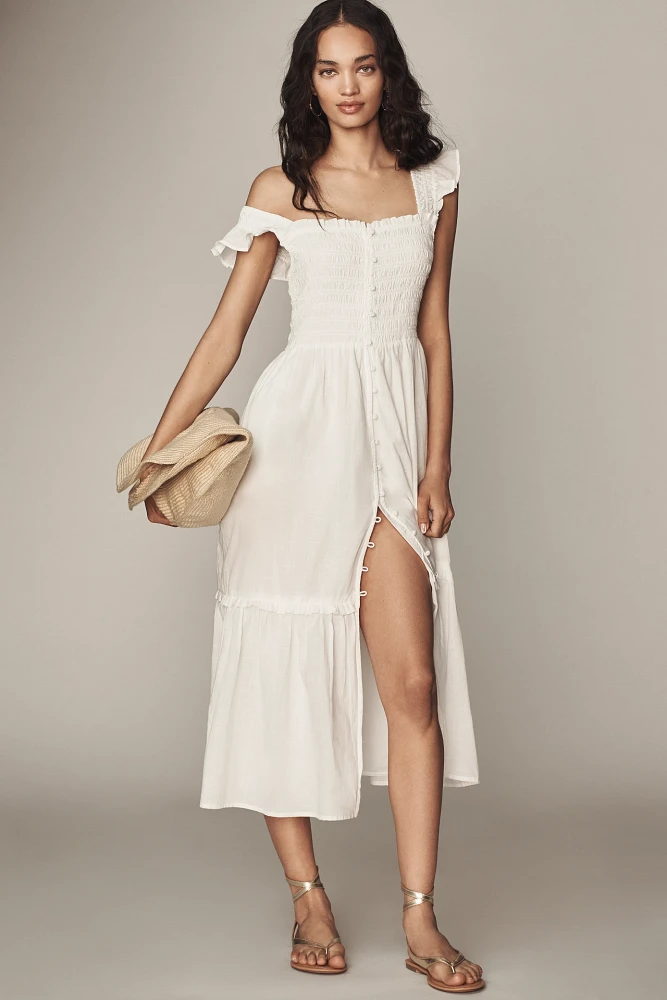 The Peregrine Square-Neck Midi Dress