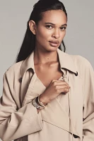 Avec Les Filles Draped Double-Breasted Trench Coat