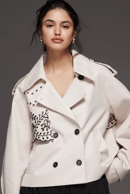By Anthropologie Crop Trench Coat