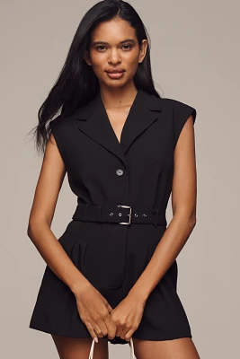 By Anthropologie Sleeveless Belted Romper