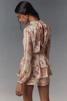 Endless Rose Tiered Mock-Neck Long-Sleeve Romper