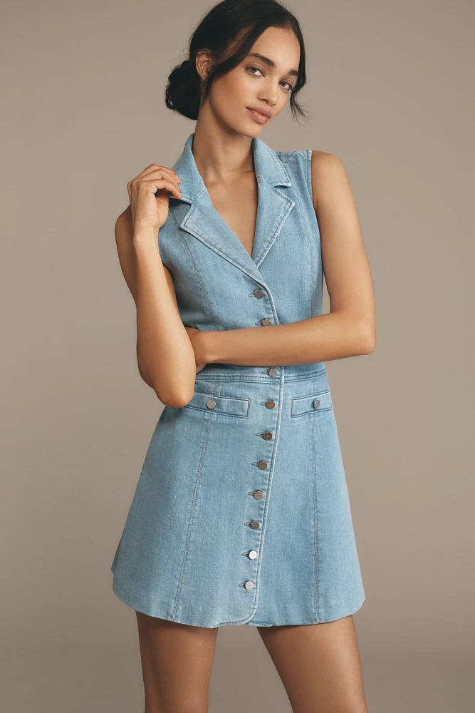 PAIGE Vida Sleeveless Denim Mini Dress
