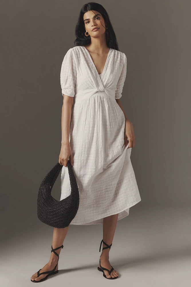 Velvet by Graham & Spencer Eloise Short-Sleeve Gauze Midi Dress