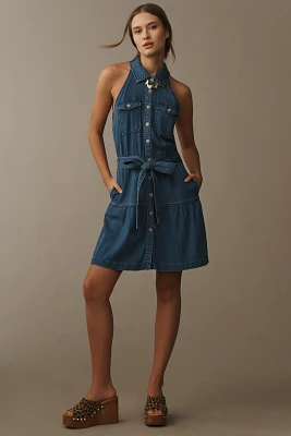 Sam Edelman Diana Sleeveless Collared Denim Mini Dress