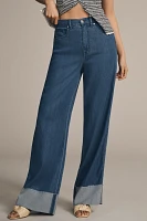 Sam Edelman High-Rise Cuffed Wide-Leg Jeans