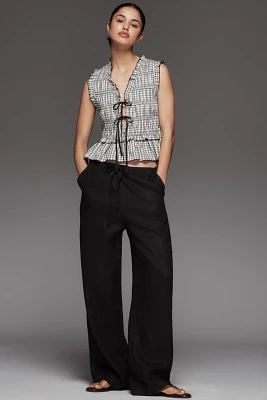 Rails Emmie Linen High-Rise Straight-Leg Pants