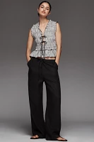 Rails Emmie Linen High-Rise Straight-Leg Pants