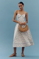 Rachel Antonoff Harper Linen Cotton Blend Printed Midi Dress