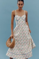 Rachel Antonoff Harper Linen Cotton Blend Printed Midi Dress