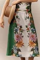 Farm Rio Sweet Bloom Dreamscape Linen Blend Sleeveless Midi Dress