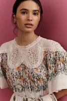 Farm Rio Sweet Bloom Bouquet Short-Sleeve Mini Dress