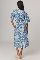 Farm Rio x Anthropologie Linen Lace Nature Slim Midi Skirt