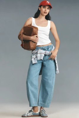 Damson Madder Felix High-Rise Pull-On Barrel Jeans