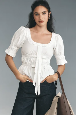 Damson Madder Bianca Ruffle Bow Blouse