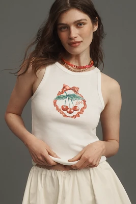 Damson Madder x Anthropologie Cherry Pie Graphic Tank Top