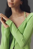 Good American Long-Sleeve Off-The-Shoulder Stretch Rib Knit Top