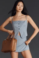 Good American Twill Suiting Wrap Skort
