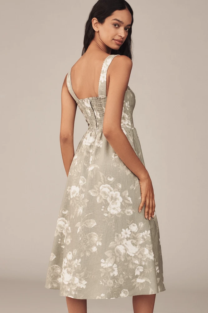 Reformation Tagliatelle Linen Midi Dress