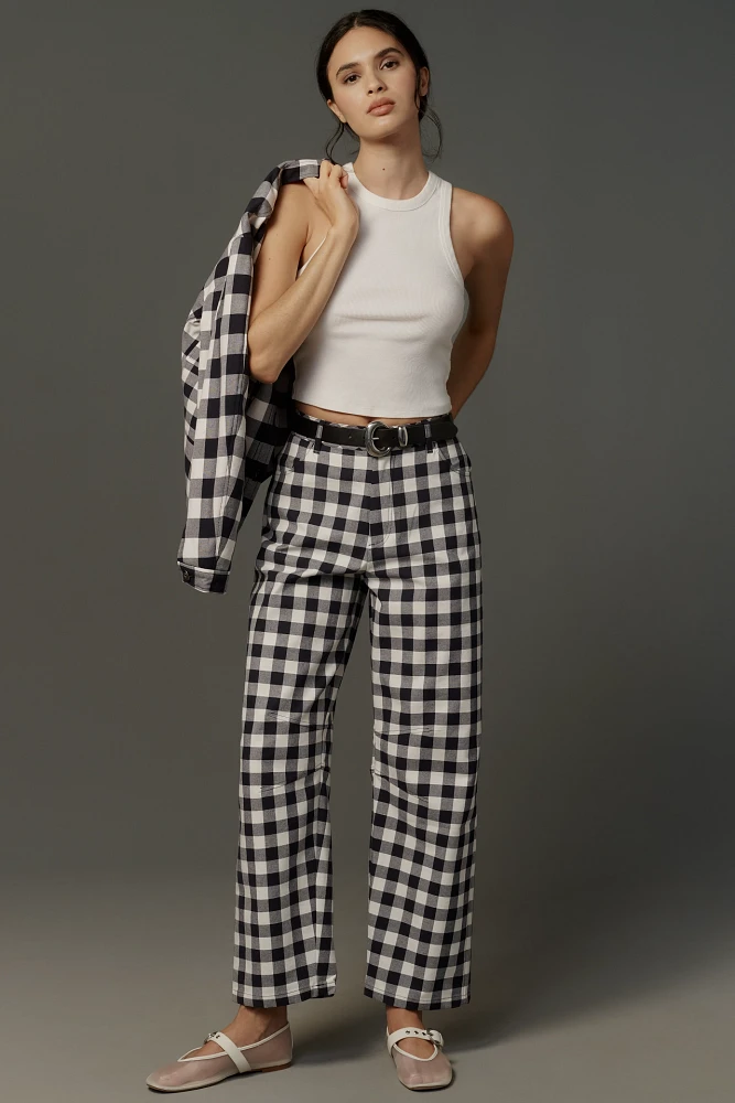 ALIGNE Ned Check Barrel Trousers