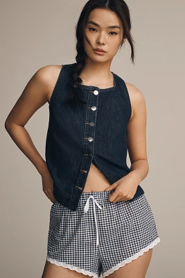 ALIGNE Miranda Sleeveless Button-Front Denim Top