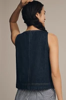 ALIGNE Miranda Sleeveless Button-Front Denim Top