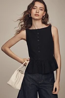 ALIGNE Penelope Linen Blend Sleeveless Peplum Blouse