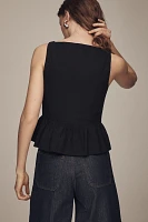 ALIGNE Penelope Linen Blend Sleeveless Peplum Blouse