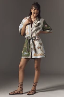 ALÉMAIS Bath House Short-Sleeve Linen Mini Shirt Dress