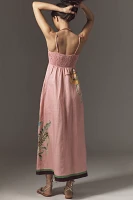 ALÉMAIS Papaya Sleeveless Linen Midi Sundress