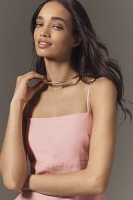 ALÉMAIS Papaya Sleeveless Linen Midi Sundress