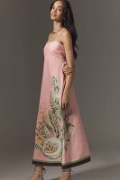 ALÉMAIS Papaya Sleeveless Linen Midi Sundress