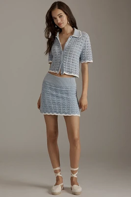 Lovaan Delphine Crochet Mini Skirt