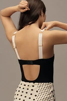 By Anthropologie Sheer Contrast Bodysuit