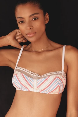 By Anthropologie Lace-Trim Cotton Shelf Bralette