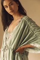 By Anthropologie Silky Ruched Robe