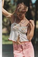 By Anthropologie Embroidered Flyaway Cami