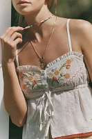 By Anthropologie Embroidered Flyaway Cami